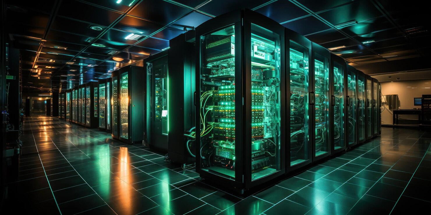 Rows of server racks